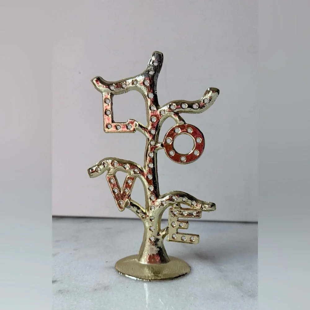 Gold LOVE Tree earrings holder display